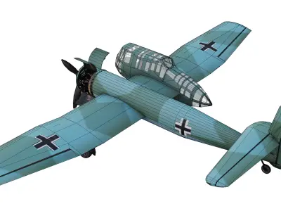 Blohm and Voss BV 141 Low-poly 3D model