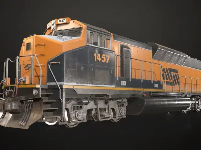 Diesel Locomotive Low-poly 3D model
