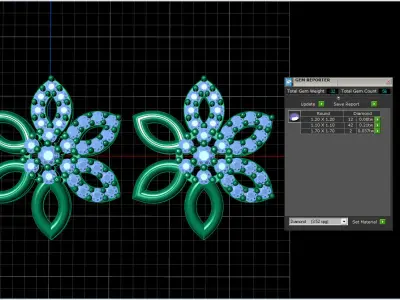 Beautiful Earrings with round diamond 3D print model purchase