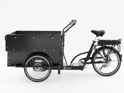 3D Model of Cargobike Kindergarden Low-poly 3D model