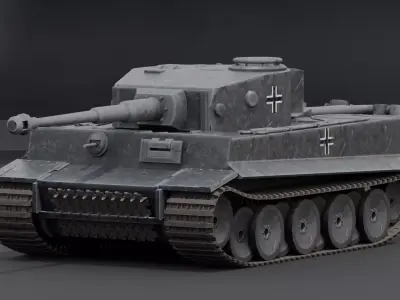 Tiger 1 - PzKpfw VI - WW2 Heavy Tank Low poly 3D model Low-poly 3D model