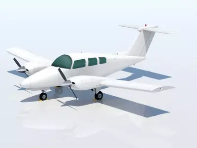 Beechcraft Model 76 Duchess Static Low Poly Aircraft Low-poly 3D model