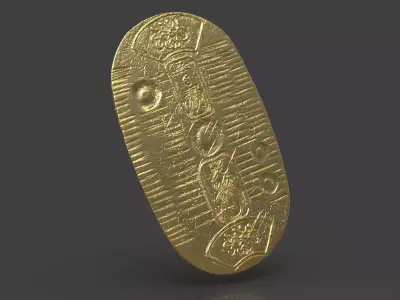 Gold Coin Koban 3D print model