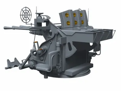 Type96 25mm 3 machinegun 3D model
