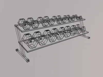 The dumbbell rack Low-poly 3D model