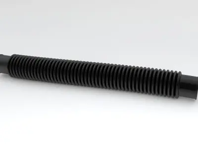 Hog Oval Corrugated Hose 01 Black 3D model