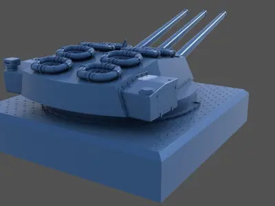 Italian 381-50 triple turret - Personal license - 1-72 scale 3D print model