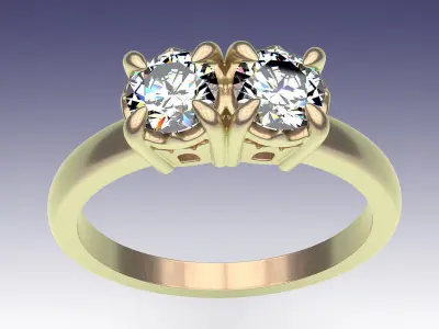 Ring Couple Gems 3D print model
