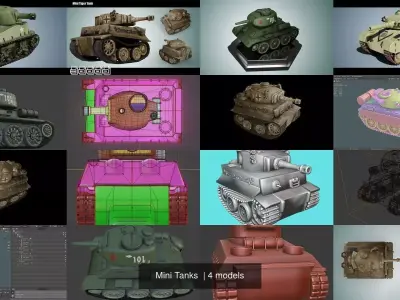 Mini Tanks  3D Model Pack