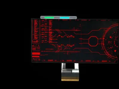 Sci Fi Monitor Low-poly 3D model Low-poly 3D model