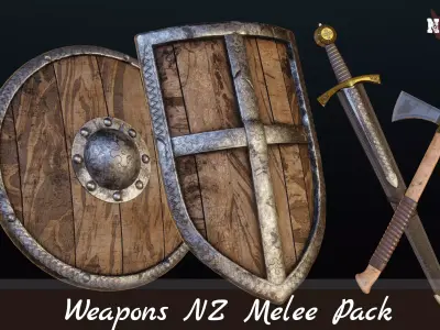 Weapons NZ Melee Pack Low-poly 3D model