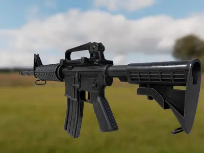 M4A1 - AR15 Assault Rifle Low-poly 3D model