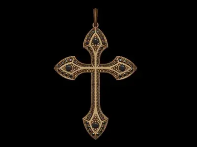 Diamond Cross Pendant 3D print model get