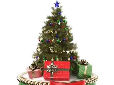  Detailed Clock Snow Globe With Tree 