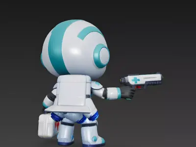 The Guardian Angel Stylized Sci-Fi Medic 3D Model Low-poly 3D model