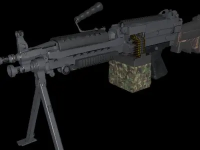 M249 Squad Automatic Weapon Low-poly 3D model