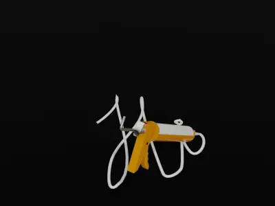 Silicon Gun made in Blender Low-poly 3D model