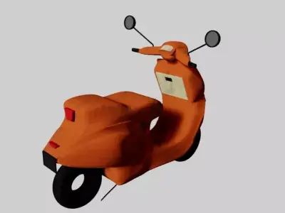 Low Poly Vespa Scooter 3D Model  Stylized Retro Moped Low-poly 3D model