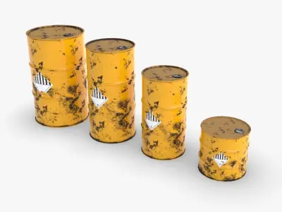 Chemical barrels Low-poly 3D model buy