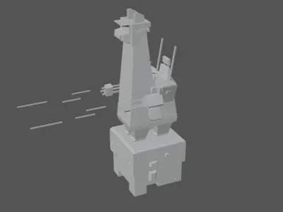Futuristic Cartoon War-Llama Low-poly 3D model
