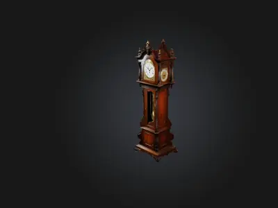 Antique Grandfather Clock Low-poly 3D model