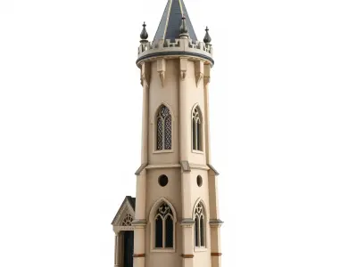 Gothic Tower Model Pack with Detailed Architecture Low-poly 3D model