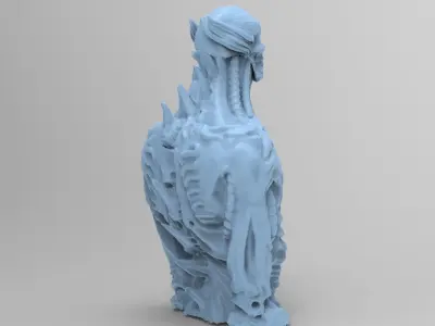 Alien organic Robot statue 1 3D model