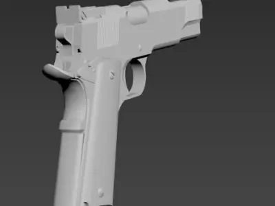 pistolet low-poly gun Low-poly 3D model