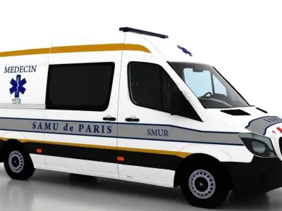 Mercedes Benz Sprinter L2H2 2015 France Ambulance 3D model