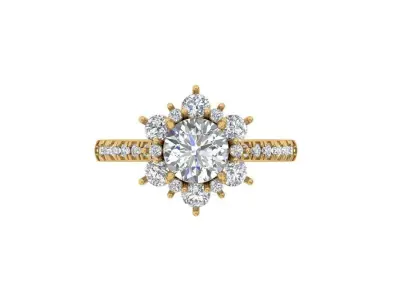 Solitaire Engagement Ring 3D print model 72