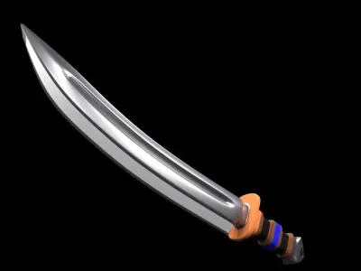 color full and sharp sword  Low-poly 3D model