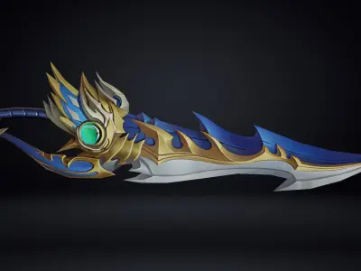 Futuristic Sword Low-poly 3D model 30