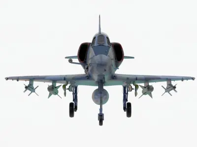 4K textures A-4F Skyhawk 3D Model Low-poly 3D model