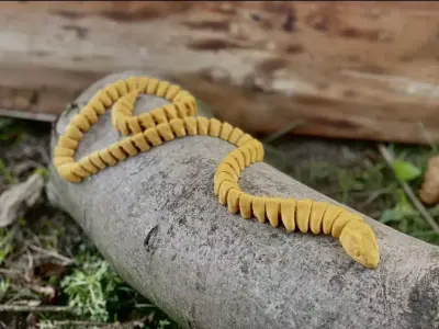 Flexi snake cobra 78cm fantasy print in place Free 3D print model