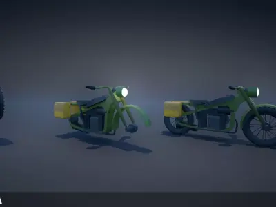 Low Poly Bike Set 01 Low-poly 3D model