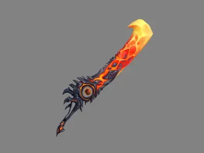  Cartoon lava sword Low-poly 3D model