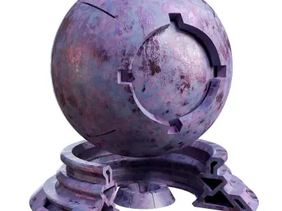 Patina Materials 13-14 - PBR - Seamless - 4k - SBSAR Low-poly 3D model