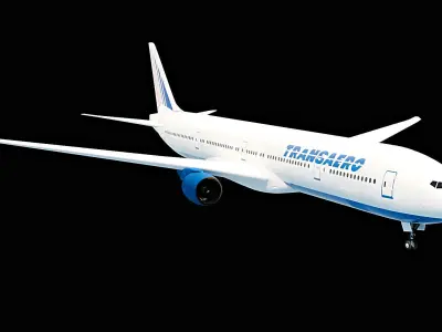 Tu-214 transaero Low-poly 3D model