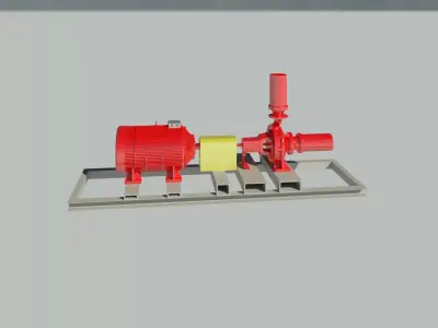 Electric Pump High-Detail Revit Family MEP Ready  3D print model