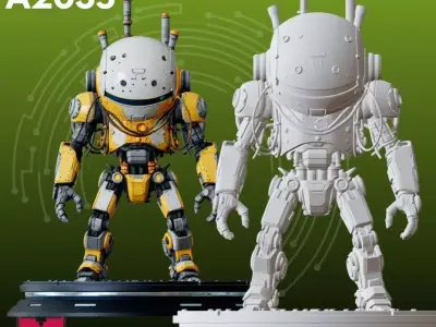 Futuristic Robot STL Detailed 3D Model 3D print model