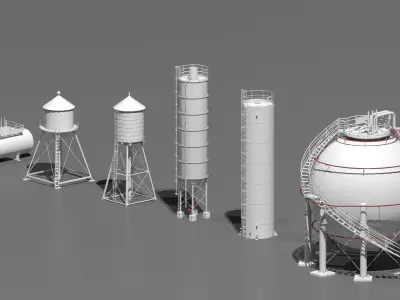 Industrial tanks 3D model