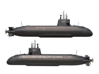JMSDF Soryu-class submarine 16SS 3D model