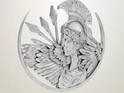 Spartan Art Nouveau brooch pin Large brooch Antique pin  3D print model