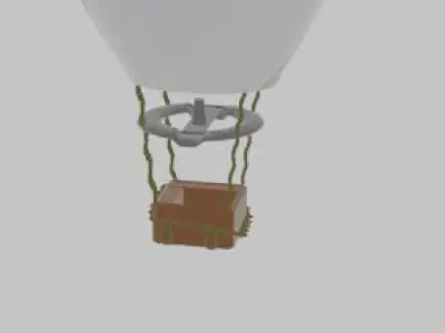 Hot Air Baloons Pack OF 6 Low-poly 3D model