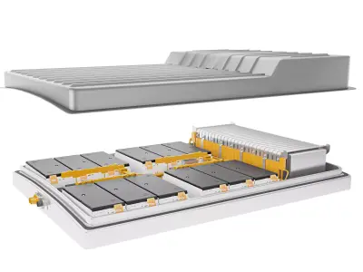 Lithium-ion battery for automobiles 3D model