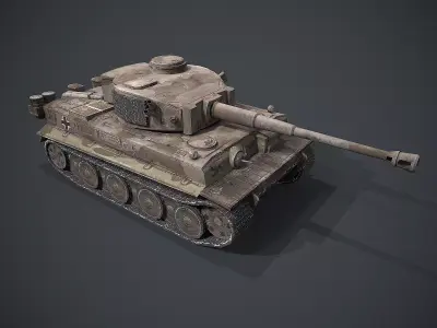Panzer VI Tiger German Heavy Tank Low-poly 3D model