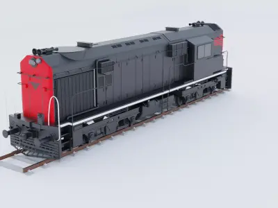 train model engine Low-poly 3D model