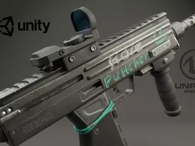 MICRO UZI Low-poly 3D model buy