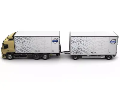 VOLVO FM 6X2 With Trailer 3D model