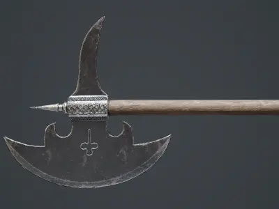 Medieval battle axe Low-poly 3D model buy